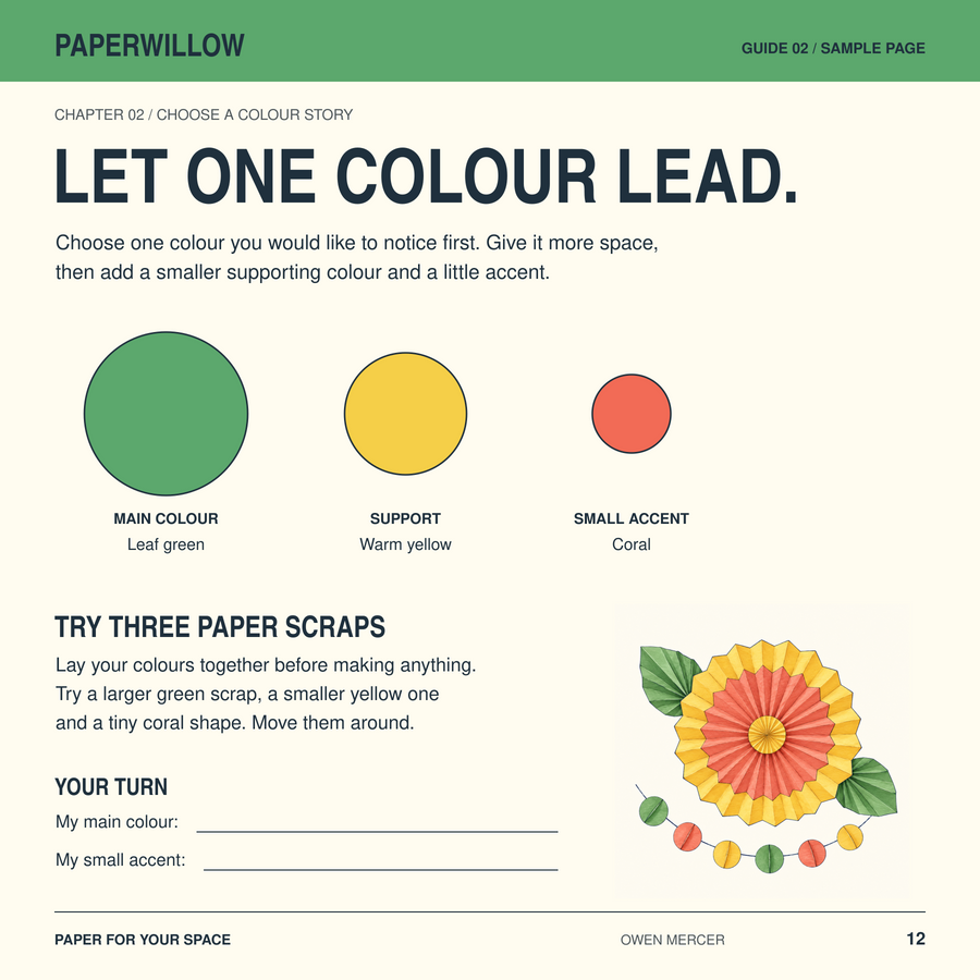Sample page 12 from Paper for Your Space: Let one colour lead.